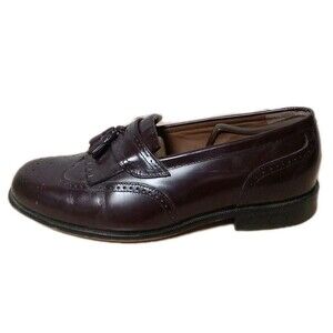 Bostonian Classics Shoes Wingtip Tassels 20378 Loafers Sz 11W Burgundy Leather